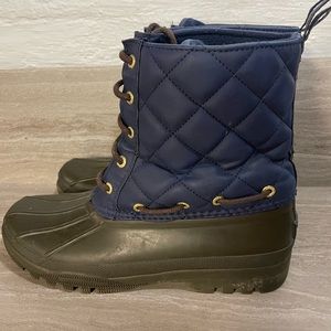 Sperry Top-Sider Navy Brown Gosling Duck Boot Women’s Sz. 7 Flannel
